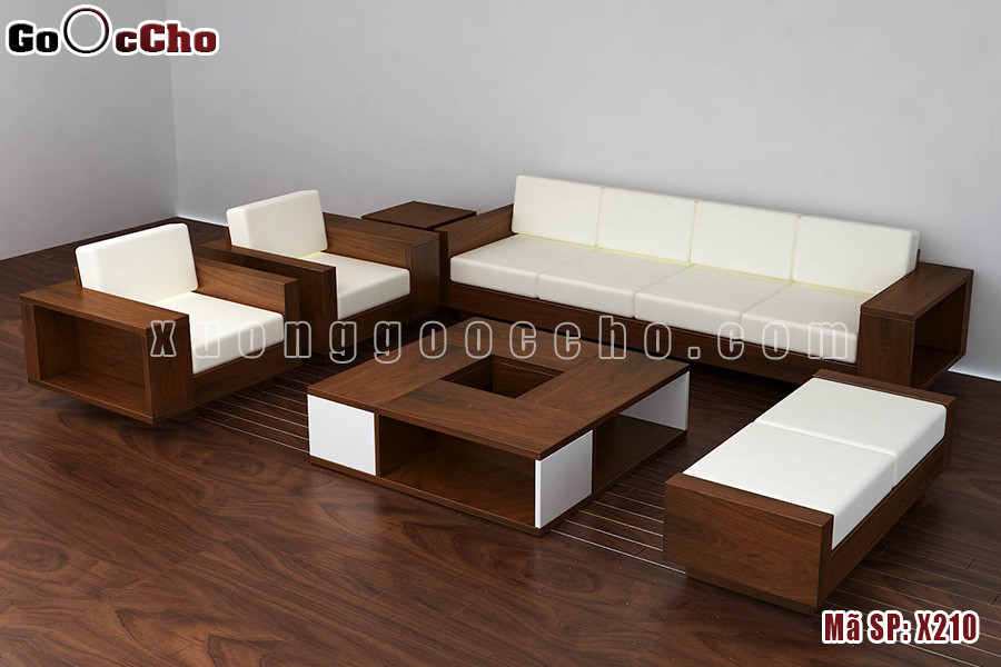 Trang trí không gian đẹp với bộ bàn ghế gỗ phòng khách